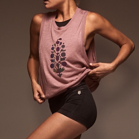 Free People Tops - Free People FP Movement Reflective Holographic Logo Love Tank NWT